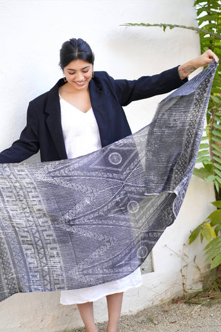 Geo Wool & Silk Scarf