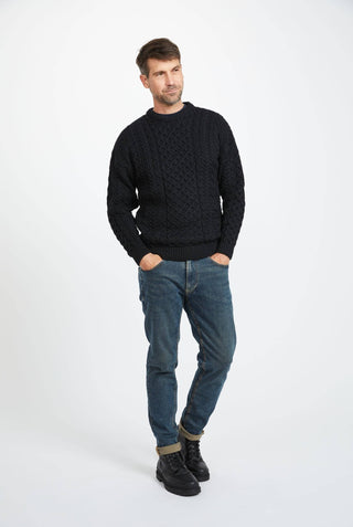 Inisheer Irish Knit Men's Sweater, Black