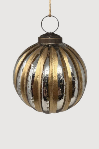 Metallic Hand Painted Glass Bulb, 3"