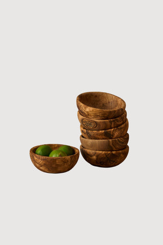 Natural Olive Wood Snack Bowls