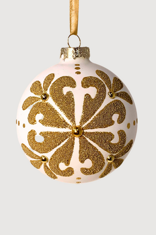 Handmade Sparkling Gold Snowflake Bulb, 4"