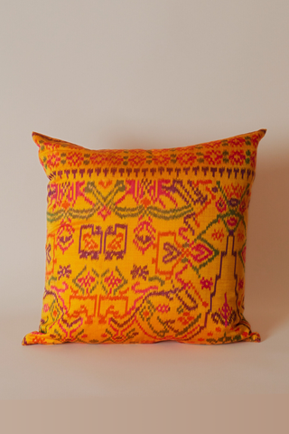 Silk Endek Handwoven Pillow Cover | Sungold Ikat