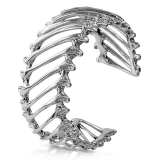 sterling silver rattlesnake rib multi cuff quarter view