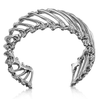 sterling silver rattlesnake rib multi cuff side view