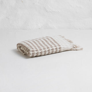 Dotted Terry Hand Towel: Taupe